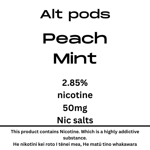 Alt Nu Pods Peach Mint 2.85% Nicotine The Vaper's Nest Alt Nu Pods Peach Mint 2.85% Nicotine The Vaper's Nest