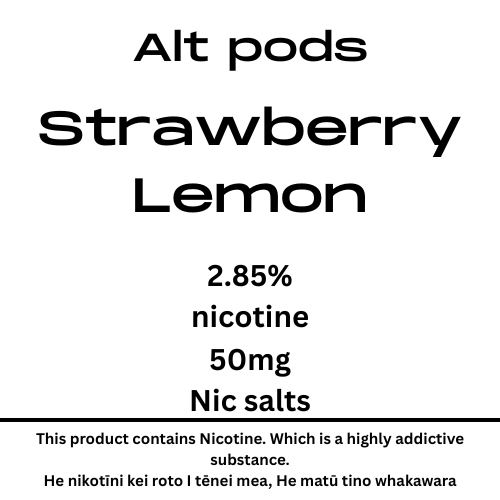 Alt Nu Pods Strawberry Lemon 2.85% Nicotine The Vaper's Nest Alt Nu Pods Strawberry Lemon 2.85% Nicotine The Vaper's Nest