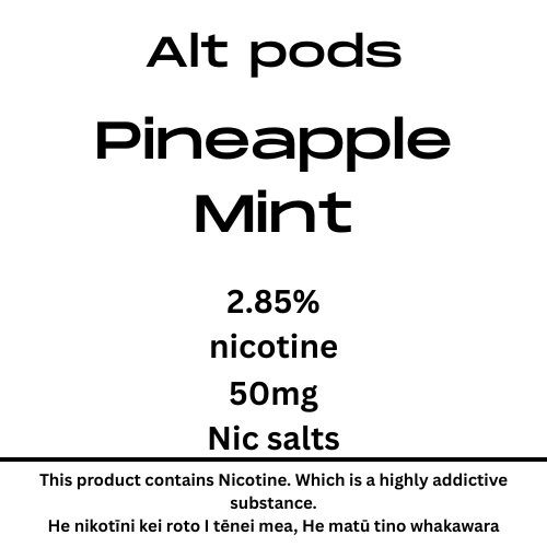 Alt Nu Pods Pineapple Mint 2.85% Nicotine The Vaper's Nest Alt Nu Pods Pineapple Mint 2.85% Nicotine The Vaper's Nest
