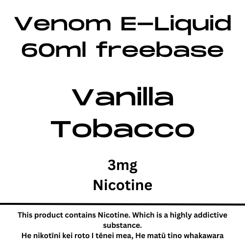 Venom 3mg Vanilla Tobacco 60ml The Vaper's Nest Venom 3mg Vanilla Tobacco 60ml The Vaper's Nest