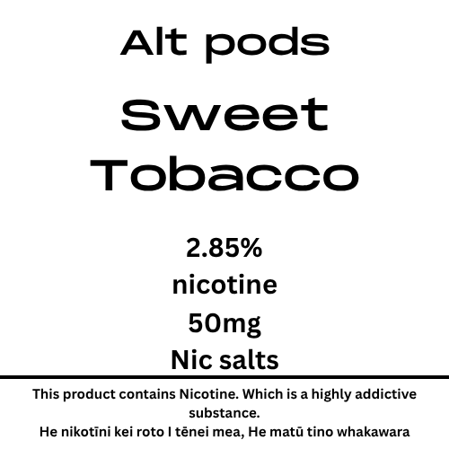 Alt Pods Sweet Tobacco 2.85% Nicotine The Vaper's Nest Alt Pods Sweet Tobacco 2.85% Nicotine The Vaper's Nest