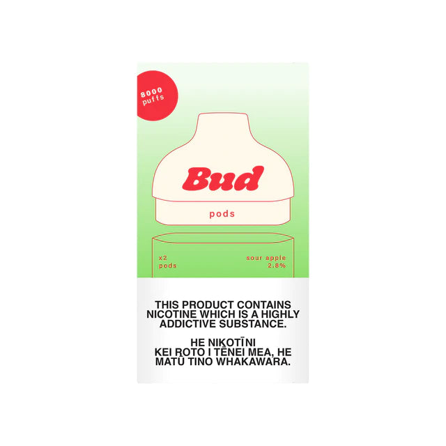 Bud 2 Pods Sour Apple 28mg Nicotine