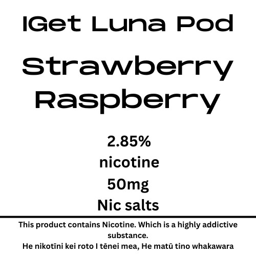 Iget Luna Pod Strawberry Raspberry 28.5mg Nicotine