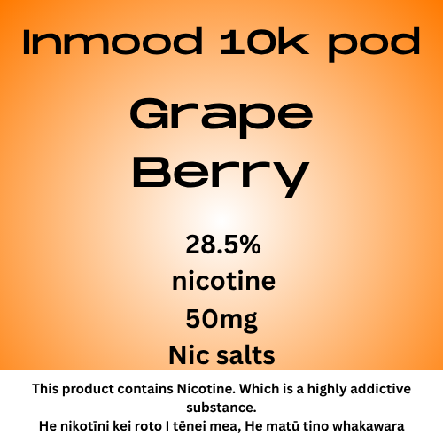 Inmood Grape Berry 10k 40mg Nic Tote Pod