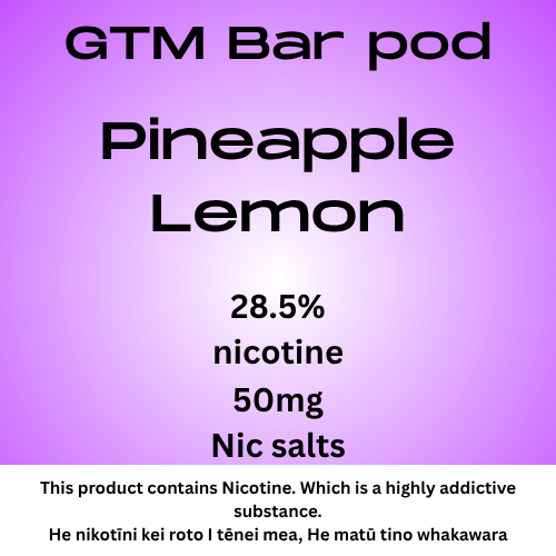 GTM Bar Pineapple Lemon Ice 40mg Nic Tote Pod