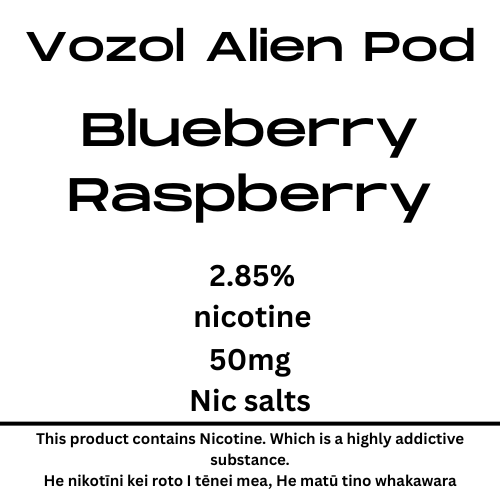 Vozol Alien Luxe Pod Blueberry Raspberry 25mg/ml Nicotine