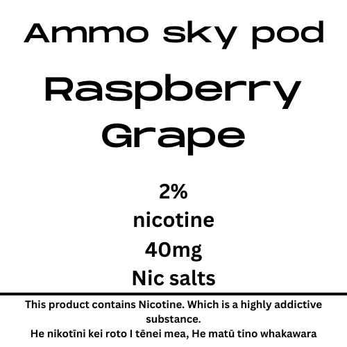 Ammo Sky Pod Raspberry Grape 20mg/ml Nicotine