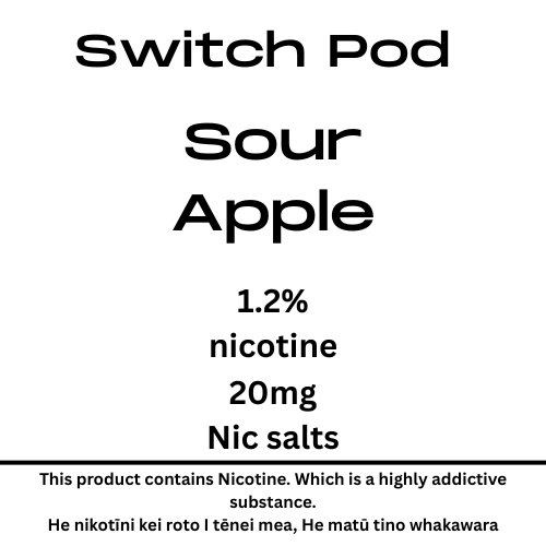 Switch Sour Apple 20mg Nic Salt Pod