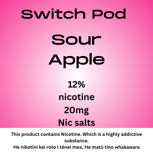 Switch Sour Apple 20mg Nic Salt Pod