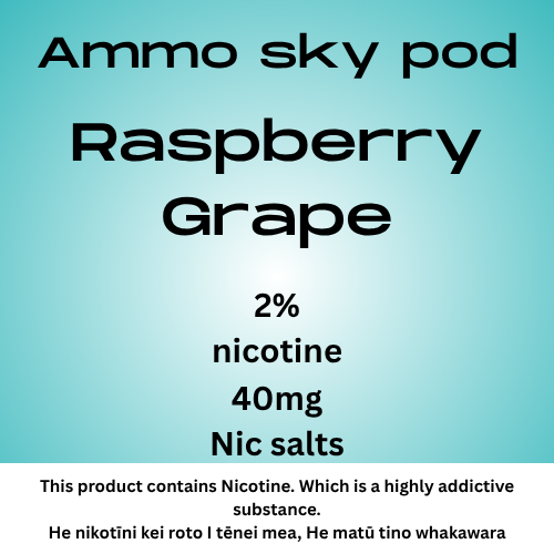 Ammo Sky Pod Raspberry Grape 20mg/ml Nicotine
