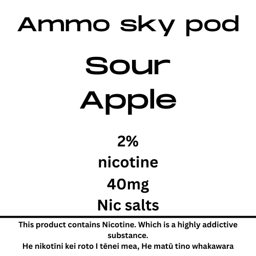 Ammo Sky Pod Sour Apple 20mg/ml Nicotine