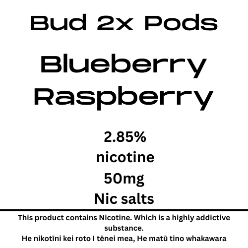 Bud Bluebrry Raspberry 8000puffs 28mg Tote Nic 2 pods 