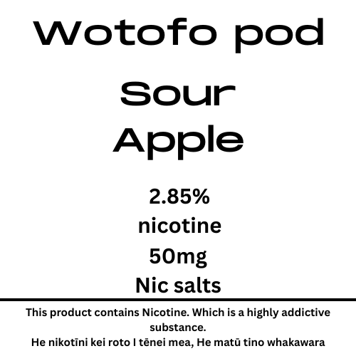 Wotofo Nexpod Pod  Sour Apple 40mg Nic Salt