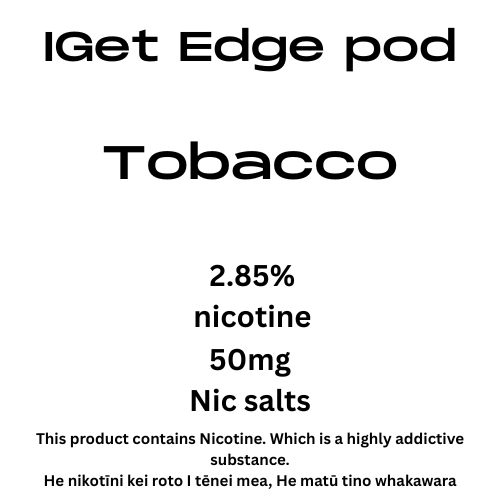 Iget Edge Pod Tobacco 28.5mg Nicotine