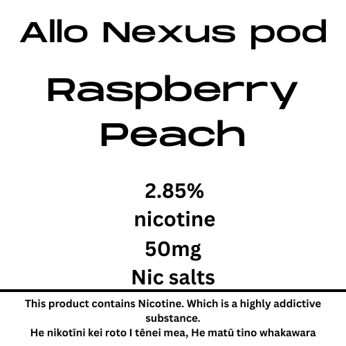 Allo Nexus Raspberry Peach 6000puffs 50mg Nic Tote Pod