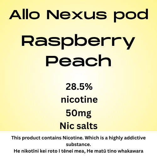 Allo Nexus Raspberry Peach 6000puffs 50mg Nic Tote Pod