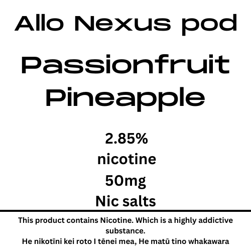 Allo Nexus Passionfruit Pineapple 6000puffs 50mg Nic Tote Pod