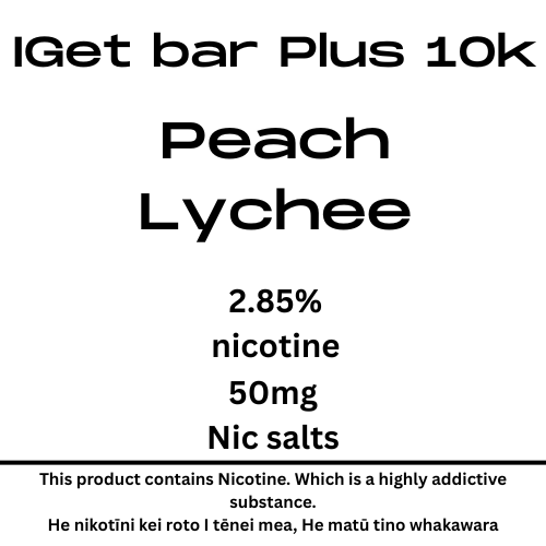 Iget Bar Plus Pod 3.0 Peach Lychee 28.5mg/ml Nicotine