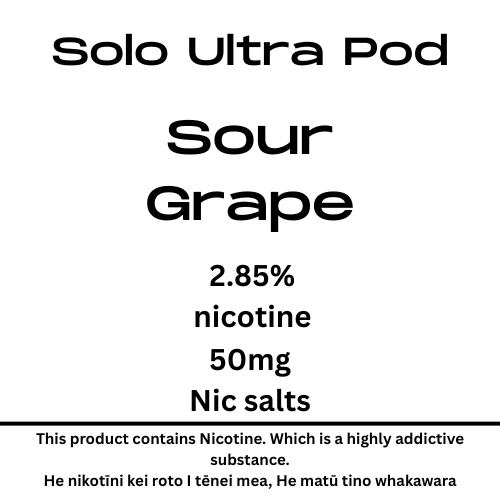 Solo Ultra Pod Sour Grape 28.5mg/ml Nicotine