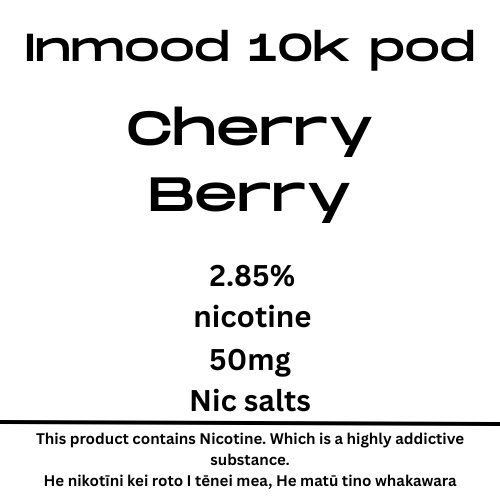 Inmood 10k Cherry Berry 40mg Nic Salt Pod