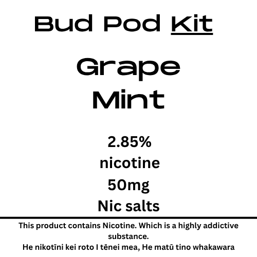 Bud Grape Mint Kit - Pūrere + 1 Pod 28mg Nic Tote