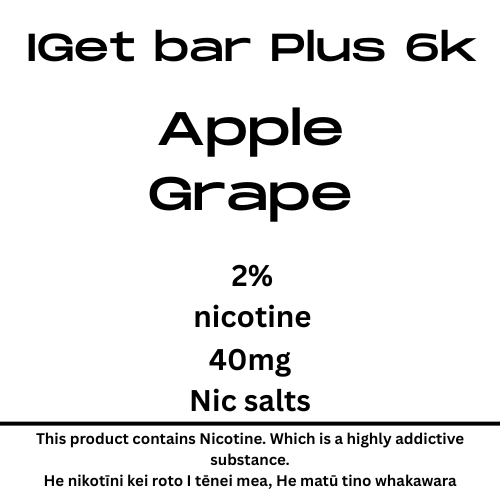 Iget Bar Plus Pod Apple Grape 20mg Nicotine