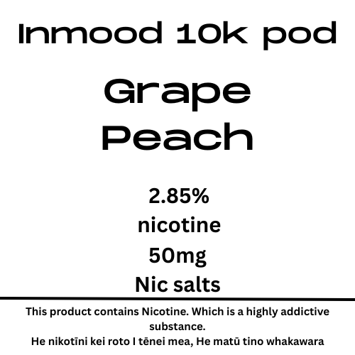 Inmood 10k Grape Peach 40mg Nic Salt Pod