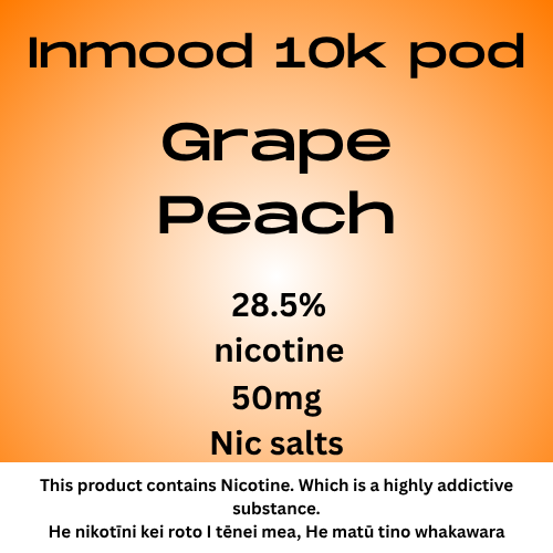 Inmood 10k Grape Peach 40mg Nic Salt Pod