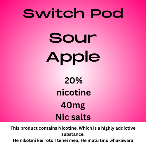 Switch Sour Apple 40mg Nic Salt Pod