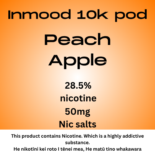 Inmood Peach Apple 10k 40mg Nic Tote Pod