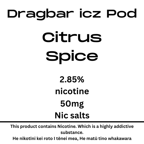 Dragbar Icz Max Pod Citrus Spice 28.5mg/ml Nicotine