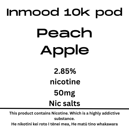 Inmood Peach Apple 10k 40mg Nic Tote Pod