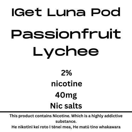 Iget Luna Pod Passionfruit Lychee 20mg/ml Nicotine