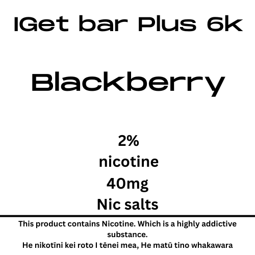 Iget Bar Plus Pod Blackberry 20mg Tote Nic