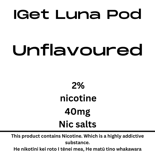 Iget Luna Pod Unflavoured 20mg/ml Nicotine