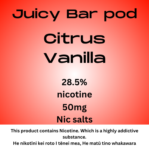 Juicy Bar Pod Vanilla Citrus 50mg Nic Salt
