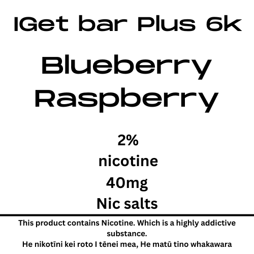 Iget Bar Plus Pod Blueberry Raspberry 20mg Nicotine