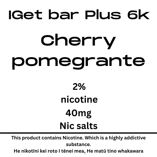 Iget Bar Plus Pod Cherry Pomegranate 20mg Nicotine