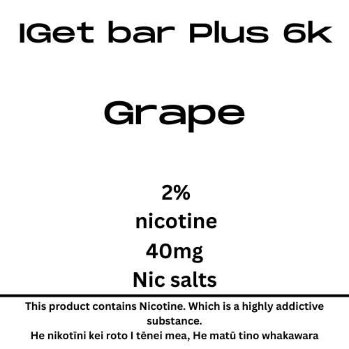 Iget Bar Plus Pod Grape 20mg Nicotine