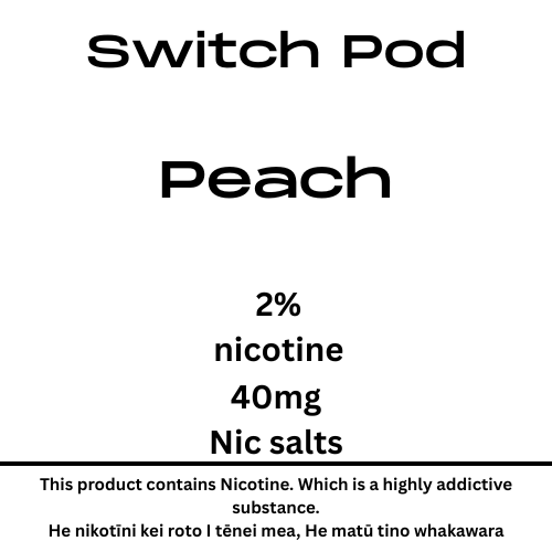 Switch Peach 40mg Nic Salt Pod