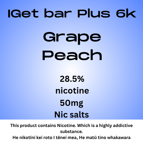 Iget Bar Plus Pod Grape Peach 20mg Nic Tote