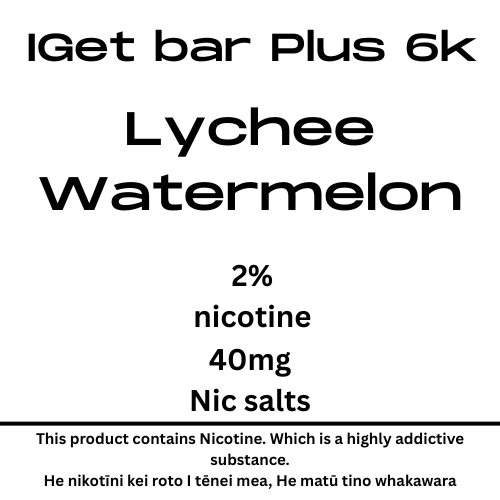 Iget Bar Plus Pod Lychee Watermelon 20mg Nic Tote