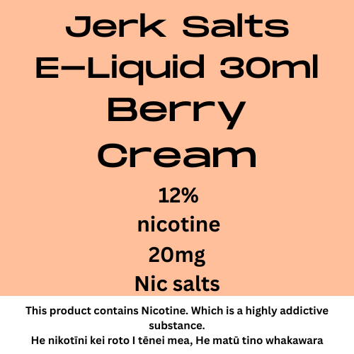 Jerk Salts Berry Cream 20mg nic salt 30ml
