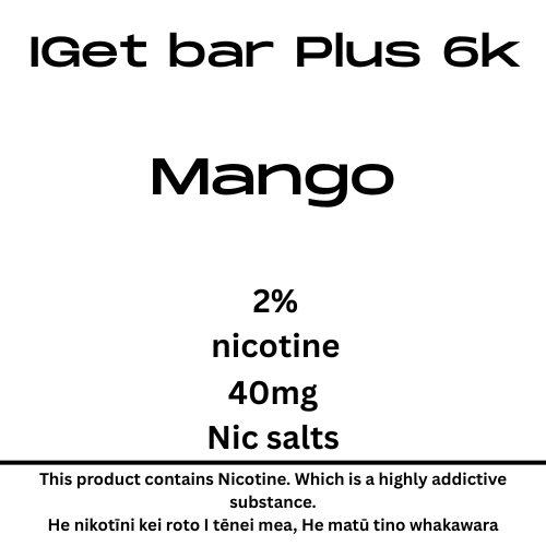 Iget Bar Plus Pod Mango 20mg Nicotine