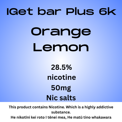 Iget Bar Plus Pod Orange Lemon 20mg Nicotine