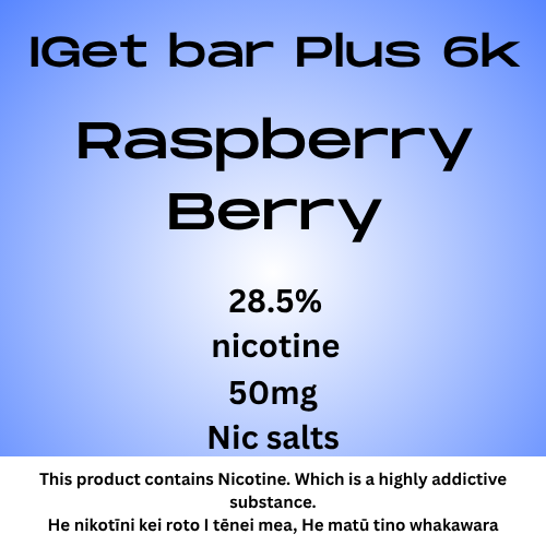 Iget Bar Plus Pod Raspberry Berry 20mg Nicotine