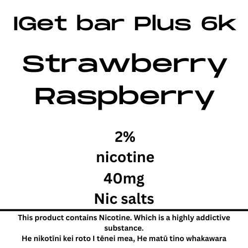 Iget Bar Plus Pod Strawberry Raspberry 20mg nicotine