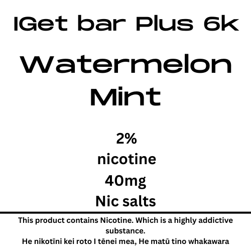 Iget Bar Plus Pod Watermelon Mint 20mg Nicotine