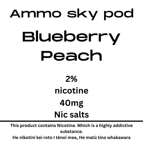 Ammo Sky Pod Blueberry Peach 20mg/ml Nicotine