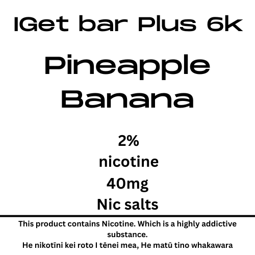Iget Bar Plus Pod Pineaple Panana 20mg Nic Tote